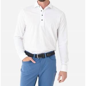 NEW GREYSON CLOTHIERS omaha long sleeve polo shirt in arctic